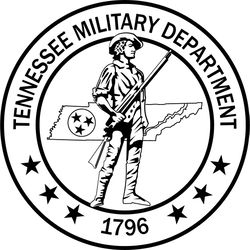 Tennessee Military Department Seal vector file Black white vector outline or line art file