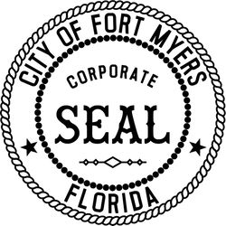 Seal of Fort Myers, Florida vector file Black white vector outline or line art file