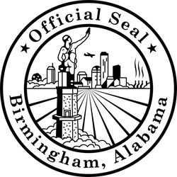 Seal of Birmingham, Alabama vector file 2 Black white vector outline or line art file