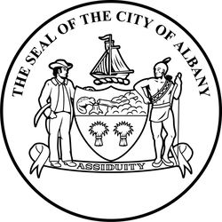Seal of Albany New York vector file Black white vector outline or line art file