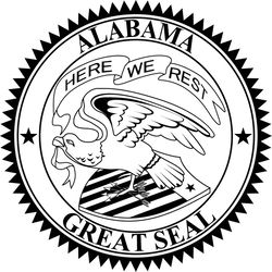 Seal of Alabama vector file Black white vector outline or line art file