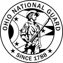 Ohio National Guard PATCH VECTOR FILE Black white vector outline or line art file