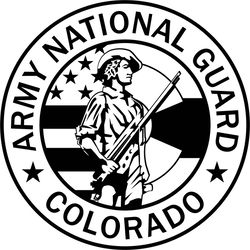 Colorado Army National Guard seal vector file Black white vector outline or line art file