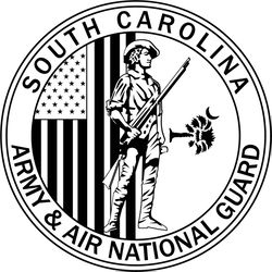 South Carolina National Guard PATCH VECTOR FILE Black white vector outline or line art file
