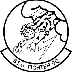 USAF 81ST FIGHTER SQ AIR FORCE FS VECTOR FILE Black white vector outline or line art file