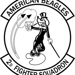 USAF 2D FIGHTER SQUADRON AIR FORCE 2nd fs VECTOR FILE Black white vector outline or line art file