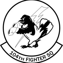 USAF 104TH FIGHTER SQ AIR FORCE VECTOR FILE Black white vector outline or line art file