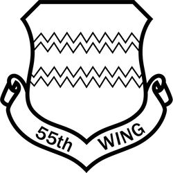 airforce 55th Wing patch vector file Black white vector outline or line art file