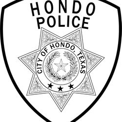 HONDO, TEXAS POLICE PATCH VECTOR FILE Black white vector outline or line art file