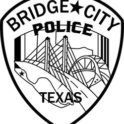 BRIDGE CITY TEXAS POLICE PATCH VECTOR FILE Black white vector outline or line art file