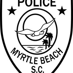 MYRTLE BEACH POLICE PATCH VECTOR FILE Black white vector outline or line art file