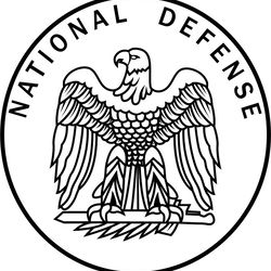 NATIONAL DEFENSE PATCH VECTOR FILE Black white vector outline or line art file