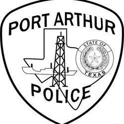 PORT ARTHUR POLICE DEPT PATCH VECTOR FILE Black white vector outline or line art file