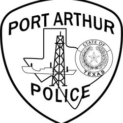 port arthur police dept patch vector file black white vector outline or line art file