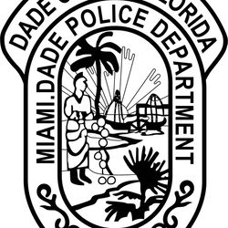 MIAMI DADE POLICE DEPT FL PATCH VECTOR FILE Black white vector outline or line art file