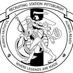 RECRUITING STATION PITTSBURGH VECTOR FILE Black white vector outline or line art file