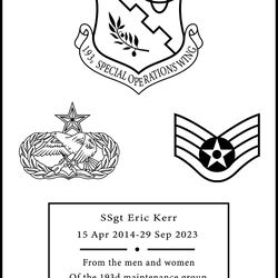 193d special operations wing vector file Black white vector outline or line art file