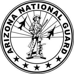ARIZONA NATIONAL GUARD BADGE VECTOR FILE Black white vector outline or line art file