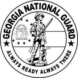 GEORGIA NATIONAL GUARD BADGE VECTOR FILE Black white vector outline or line art file