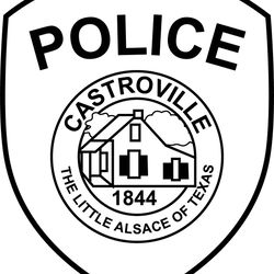 castroville police TEXAS PATCH VECTOR FILE Black white vector outline or line art file