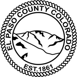 EL PASO COUNTY COLORADO PATCH VECTOR FILE Black white vector outline or line art file