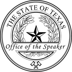 Seal of Speaker of the House of Texas patch vector file Black white vector outline or line art file