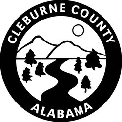 Cleburne County,Alabama vector file 2 Black white vector outline or line art file