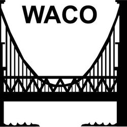 Waco,Texas vector file Black white vector outline or line art file