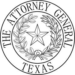 Seal of Texas Attorney General patch vector file Black white vector outline or line art file
