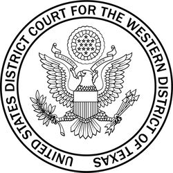 Texas western u.s district court badge vector file Black white vector outline or line art file