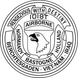 rendezvous destiny 101st Airborne patch vector file Black white vector outline or line art file