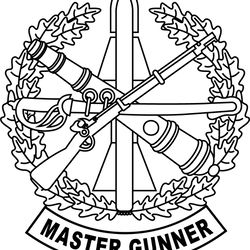 u.s. army master gunner badge patch vector file black white vector outline or line art file