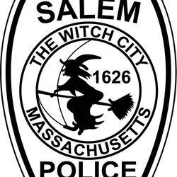 salem the witch city massachusetts police patch vector file black white vector outline or line art file