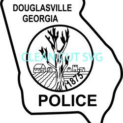 douglasville georgia police patch vector file black white vector outline or line art file