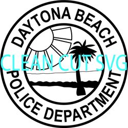 daytona beach police department patch vector file black white vector outline or line art file
