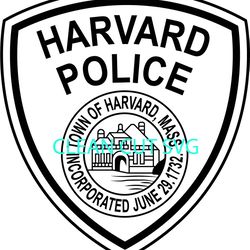 harvard mass police patch vector file black white vector outline or line art file