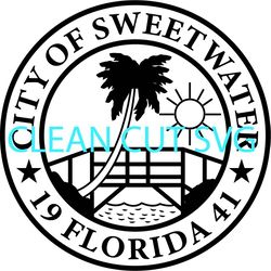 city of sweetwater florida patch vector file black white vector outline or line art file