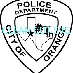 city of orange police dept texas patch vector file black white vector outline or line art file