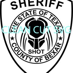 county of bexar sheriff badge vector file black white vector outline or line art file