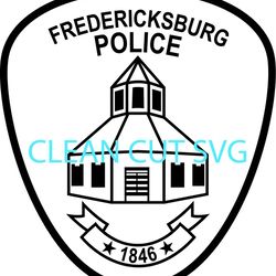 fredericksburg police patch vector file black white vector outline or line art file