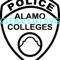 alamo colleges police department patch vector file black white vector outline or line art file
