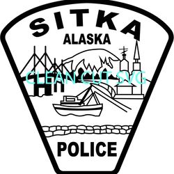 alaska police sitka patch vector file black white vector outline or line art file