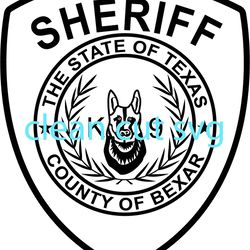 bexar county sheriff k9 texas patch vector file black white vector outline or line art file