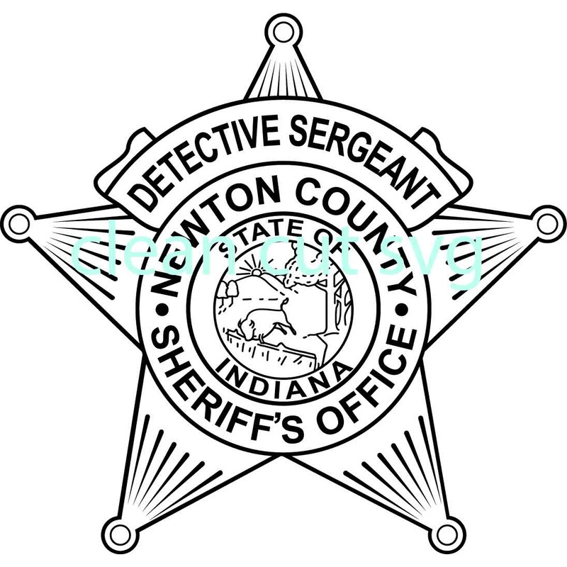 DETECTIVE SERGEANT NEWTON COUNTY SHERIFFS OFFICE BADGE VECTOR FILE Black White Vector Outline Or Line Art File 0