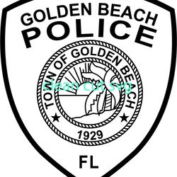 golden beach fl police patch vector file black white vector outline or line art file