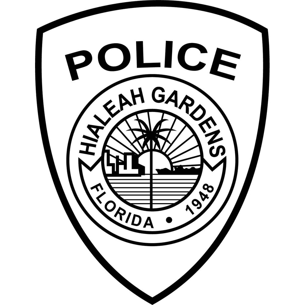 HIALEAH GARDENS FL POLICE PATCH VECTOR FILE Black White Vector Outline Or Line Art File 0