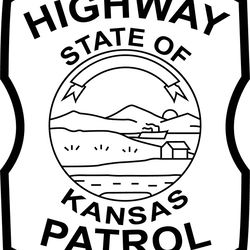 highway patrol state of kansas patch vector file black white vector outline or line art file
