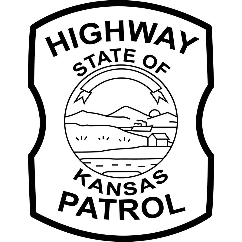 HIGHWAY PATROL STATE OF KANSAS PATCH VECTOR FILE Black White Vector Outline Or Line Art File 0