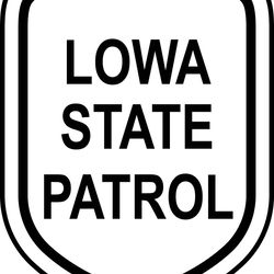 lowa state patrol patch vector file black white vector outline or line art file