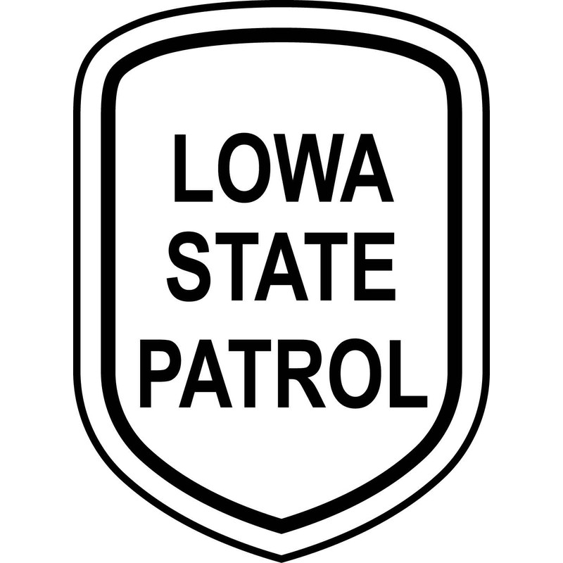LOWA STATE PATROL PATCH VECTOR FILE Black White Vector Outline Or Line Art File 0